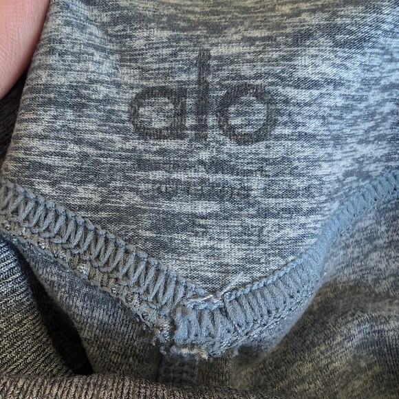 Alo Yoga Gray Alosoft Lounge Gray/Blue High Waist Cropped Leggings, size S - Picture 2 of 7